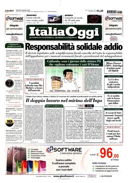 Italia oggi : quotidiano di economia finanza e politica